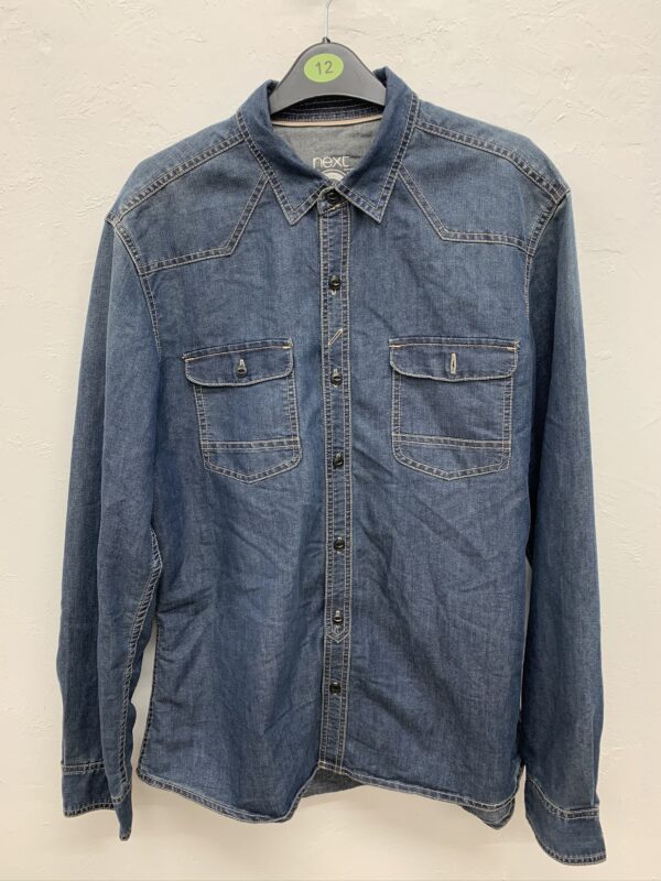 buttoned jean shirt